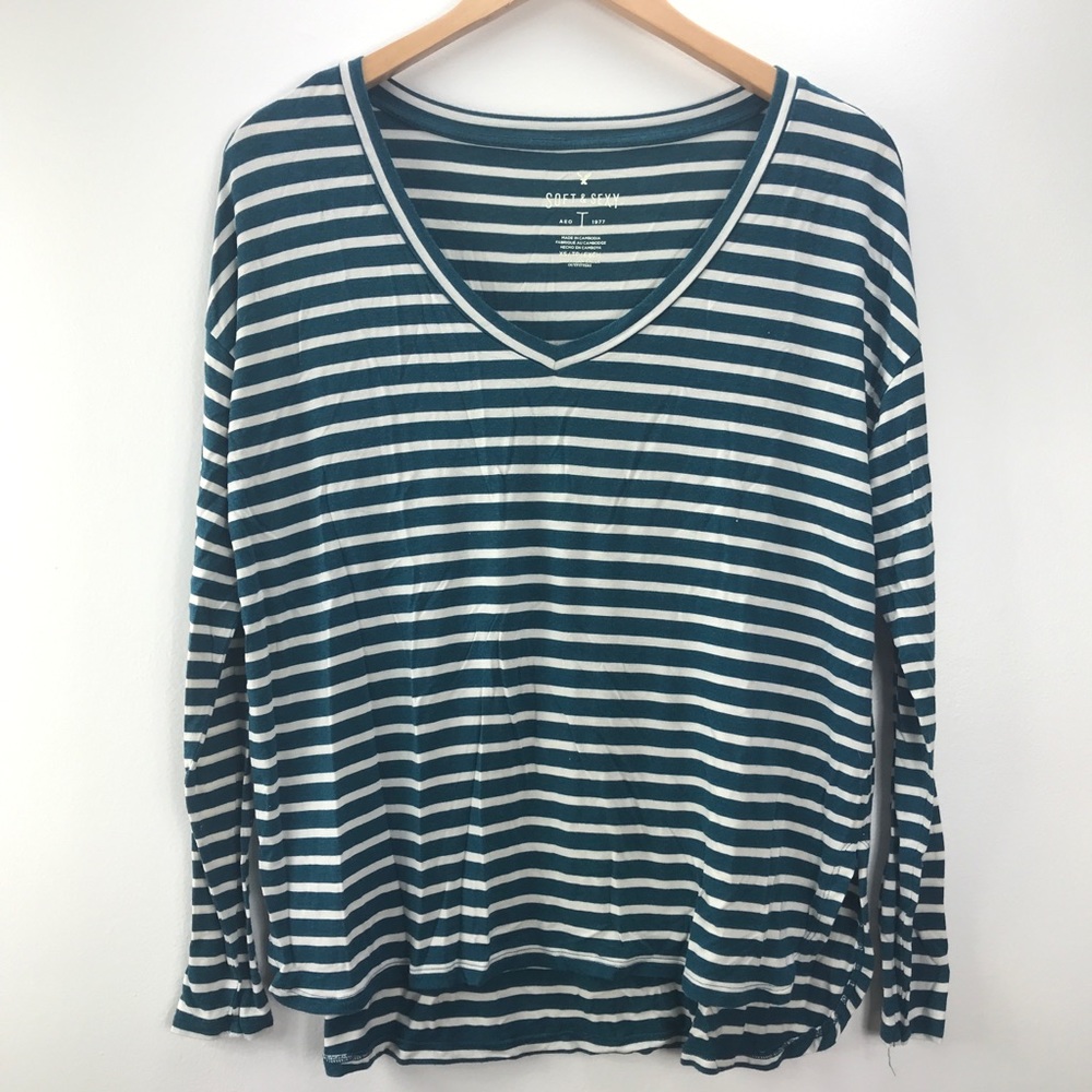 Soft & Sexy American Eagle long sleeve striped Top
